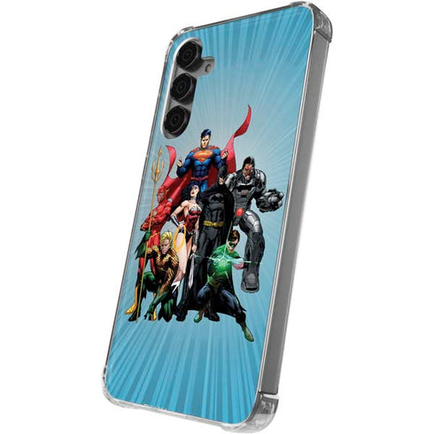 Justice League Heroes Stance 1 Galaxy S24 Plus Clear Case